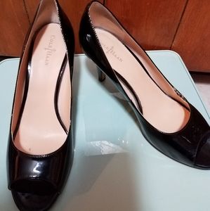 Cole Haan size 8 black peep toe shoe